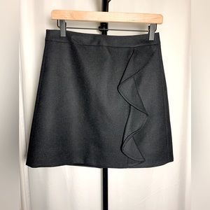JCREW wool mini skirt with side ruffle detail. NWT.